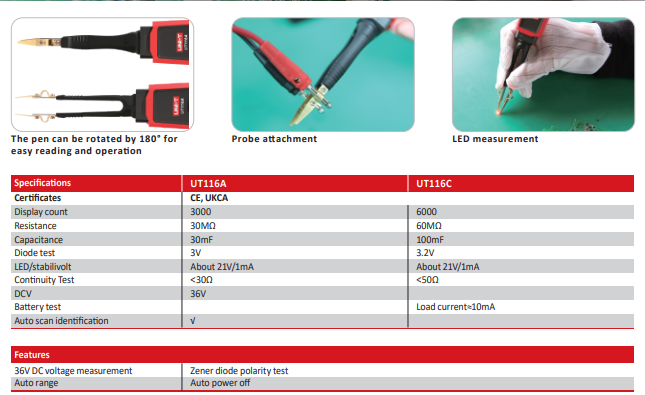 UNI-T UT116A 鑷子型數位測試儀(SMD 元件測試器 ):圖片 3